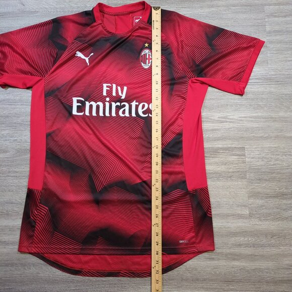 Puma Men's Size XL AC Milan Training Jersey 2018/2019 Red Black Soccer Football - Picture 9 of 9